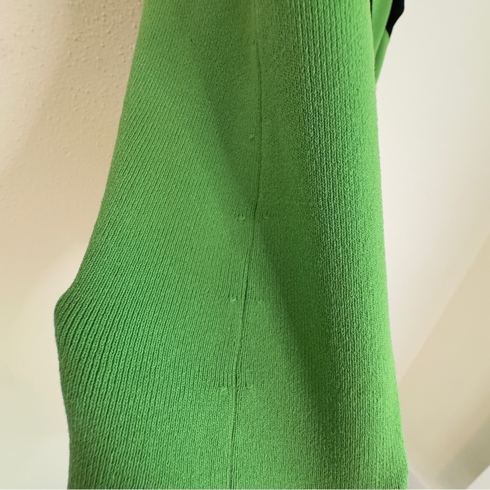 Spenser Jeremy Green Cap Sleeve Tank Blouse With Black Trim and Tie Sz L - Picture 7 of 16
